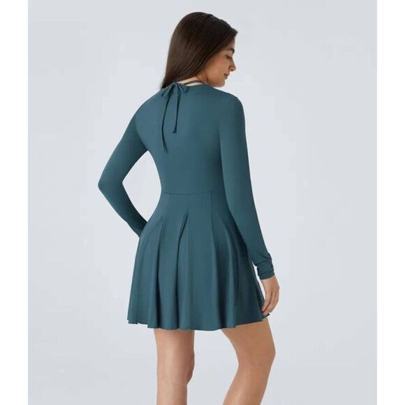 Halara Lace Up Long Sleeve Mini Dress - Picture 2 of 7